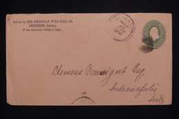 ETATS UNIS - Entier Postal De Anderson Pour Indianapolis En 1891 - L 127728 - ...-1900