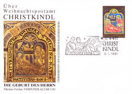 1991, "Weihnachten - Christi Geburt, Verduner Altar", SST. 4411 Christkindl 6.1.1991 UZ 6, Letzttag - 1981-90 Cartas