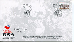 Südafrika South Africa - RSA - Date-stamp Card - Stempelkarte - First Flight New York, Statue Of Liberty - Other