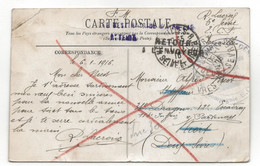 WW1 1916 TRAIN ECOLE CHEMINS DE FER Versailles CP En Franchise Militaire Cachet DESTINATAIRE PAS PU ETRE ATTEINT > NIORT - WW I