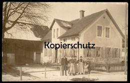 ALTE FOTO POSTKARTE MINDELHEIM FAMILIE VOR WOHNHAUS SCHEUNE BAUERNHAUS WINTER SCHNEE BAYERN Ansichtskarte Cpa Postcard - Mindelheim