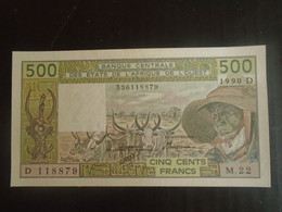 WEST AFRICAN ,  P 405Di ,  500 Francs , 1990 , Almost UNC  Presque Neuf , - États D'Afrique De L'Ouest