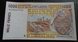 WEST AFRICAN ,  P 711Kj ,  1000 Francs , 1999 , UNC Neuf  , 2 Notes - États D'Afrique De L'Ouest