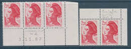 LOT DE N° 2376 LIBERTE 2F20 DE GANDON AVEC DIFFERENTES VARIETES ** - 1982-1990 Liberty Of Gandon