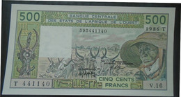 WEST AFRICAN ,  P 806Ti,  500 Francs , 1986 , UNC Neuf - États D'Afrique De L'Ouest