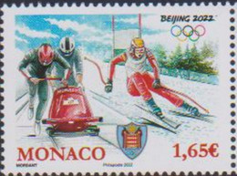 MONACO, 2022, MNH, WINTER OLYMPICS, BEIJING OLYMPICS, SKIING, 1v - Winter 2022: Peking