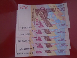 WEST AFRICAN ,  P 815Tl,  1000 Francs , 2012 , UNC Neuf , 5 Notes - West African States