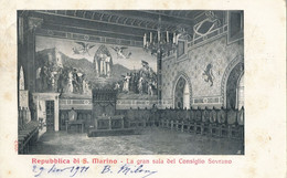 Républica Di San Marino - La Gran Sala Del Consiglio Sovrano (1911) RARA !! - San Marino