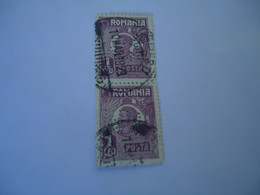 ROMANIA  USED PAIR 1923  STAMPS KINGS  WITH PERFINS - Sin Clasificación