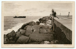 PAYS BAS : IJMUIDEN - ZUIDPIER MET BLOKKEN / ADDRESS - GRONINGEN, GRAAF ADOLFSTRAAT / POSTMARK : A 6 - IJmuiden