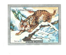 Chromo Animaux Les Carnassiers Le Lynx Pub: Félix Potin "Ma Collection" Circa 1930 Bien 50 X 40 Mm RRR - Félix Potin