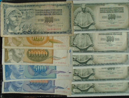 YUGOSLAVIA, Lot Of 10 Replacement Notes: 5 Used + 5 UNC P 91b 500 Dinara 1981 - Yugoslavia