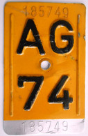 Velonummer Mofanummer Aargau AG 74 - Number Plates