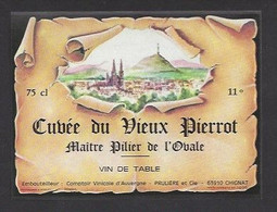 Etiquette De Vin De Table  -  Cuvée Du Vieux Pierrot Maitre Pillier De L'Ovale (63)  - Thème Rugby - Sonstige & Ohne Zuordnung
