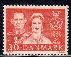 DANEMARK DANMARK DENMARK DANIMARCA 1960 SILVER JUBILEE 25 ANNIVERSARY MARRIAGE KING FREDERIK IX QUEEN INGRID 30o MNH - Nuovi