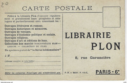 Carte Publicitaire LIBRAIRIE PLON Paris 6 Eme -  Ecrivain Jean Vignaud - Reclame