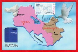 Armenien/Armenie/Armenia 2008, EUROPA CEPT Letter, Map, Dove, Mailbox - Card Maximum - Armenia