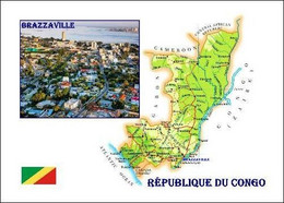 Congo Brazzaville Country Map New Postcard * Carte Geographique * Landkarte - Other