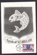 PHQ Maxi Maximum Card 1976 Jersey Paris Of St Brelade Fish Crest Design FDI Cancel - Jersey
