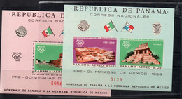 PANAMA - 1968 - MEXICO OLYMPICS S/SHEETS (MICHEL Bl67/6 ) MINT NEVER HINGED - Panama