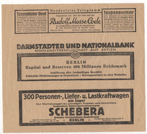 Telegramm Stralsund 1925 Schebera Rudolf Mosse Werbung - Cartas