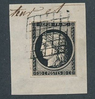 FB-521: FRANCE: Lot Avec N°3h (noir Intense) Obl Sur Mini Fragment Signé - 1849-1850 Ceres