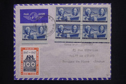 ETATS UNIS - Enveloppe De New York En 1947 Pour La France Avec Vignette De L'Exposition Philatélique - L 127820 - Cartas