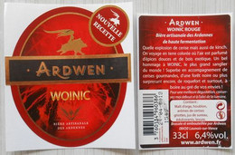 Etiquette  Biere  ARDWEN  Woinic Rouge  33cl  Bière Artisanale Des Ardennes - Beer