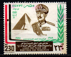 EGITTO - 1981 - Pres. Anwar Sadat (1917-81) - USATO - Oblitérés