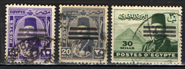 EGITTO - 1953 - REPUBBLICA - FRANCOBOLLI CON SOVRASTAMPA TRE LINEE - USATI - Usados