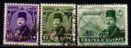 EGITTO - 1952 - FRANCOBOLLI CON SOVRASTAMPA - SCRITTA IN EGIZIANO: "RE D'EGITTO E DEL SUDAN" - USATI - Used Stamps