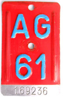 Velonummer Aargau AG 61, Erste Rote Velonummer AG ! - Plaques D'immatriculation