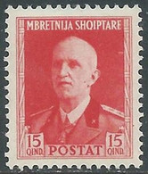 1939-40 ALBANIA SERIE ORDINARIA 15 Q MNH ** - RF37-8 - Albanië