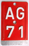 Velonummer Aargau AG 71 - Number Plates