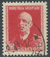 1939-40 ALBANIA USATO SERIE ORDINARIA 15 Q - RF34-8 - Albanië