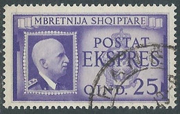 1940 ALBANIA ESPRESSO USATO EFFIGIE 25 Q - RF29-6 - Albania