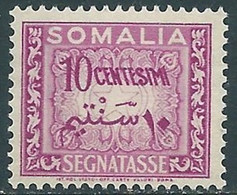 1950 SOMALIA AFIS SEGNATASSE CIFRA 10 CENT MNH ** - RF37 - Somalia (AFIS)