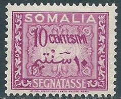 1950 SOMALIA AFIS SEGNATASSE CIFRA 10 CENT MNH ** - RF37-2 - Somalia (AFIS)