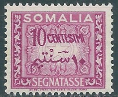 1950 SOMALIA AFIS SEGNATASSE CIFRA 10 CENT MNH ** - RF37-3 - Somalia (AFIS)