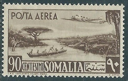 1950-51 SOMALIA AFIS POSTA AEREA AEREO E VEDUTA 90 CENT MNH ** - RF27-3 - Somalia (AFIS)