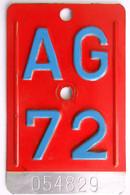 Velonummer Aargau AG 72 - Nummerplaten