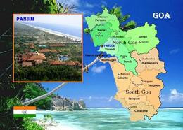 India Goa State Map New Postcard * Carte Geographique * Landkarte - India