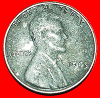 * STEEL PENNY (1943-1944): USA ★ 1 CENT 1943! LINCOLN (1809-1865)  ★LOW START ★ NO RESERVE! - 1909-1958: Lincoln, Wheat Ears Reverse