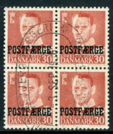 DENMARK 1955 Parcel Post Overprint On King Frederik IX 30 Øre Definitive Block Of 4 Used.  Michel 36 - Colis Postaux