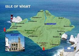 Isle Of Wight Map New Postcard * Carte Geographique * Landkarte - Other & Unclassified