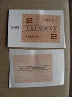 Banknote Lithuania 1992 Used Talonas 2 November - Litauen