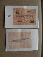 Banknote Lithuania 1992 Used Talonas 2 November - Litouwen