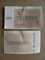 Banknote Lithuania 1992 Used Talonas 1 December - Lithuania