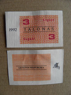 Banknote Lithuania 1992 Used Talonas 3 Mai - Lituania