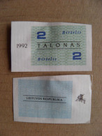 Banknote Lithuania 1992 Used Talonas 2 June - Litauen